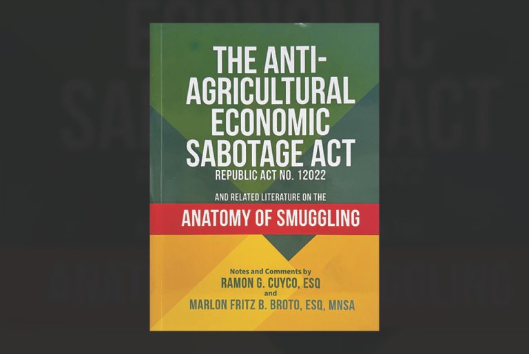 The Anti-Agricultural Economic Sabotage Act Republic Act No. 12022 and Related Literature on The Anatomy of Smuggling